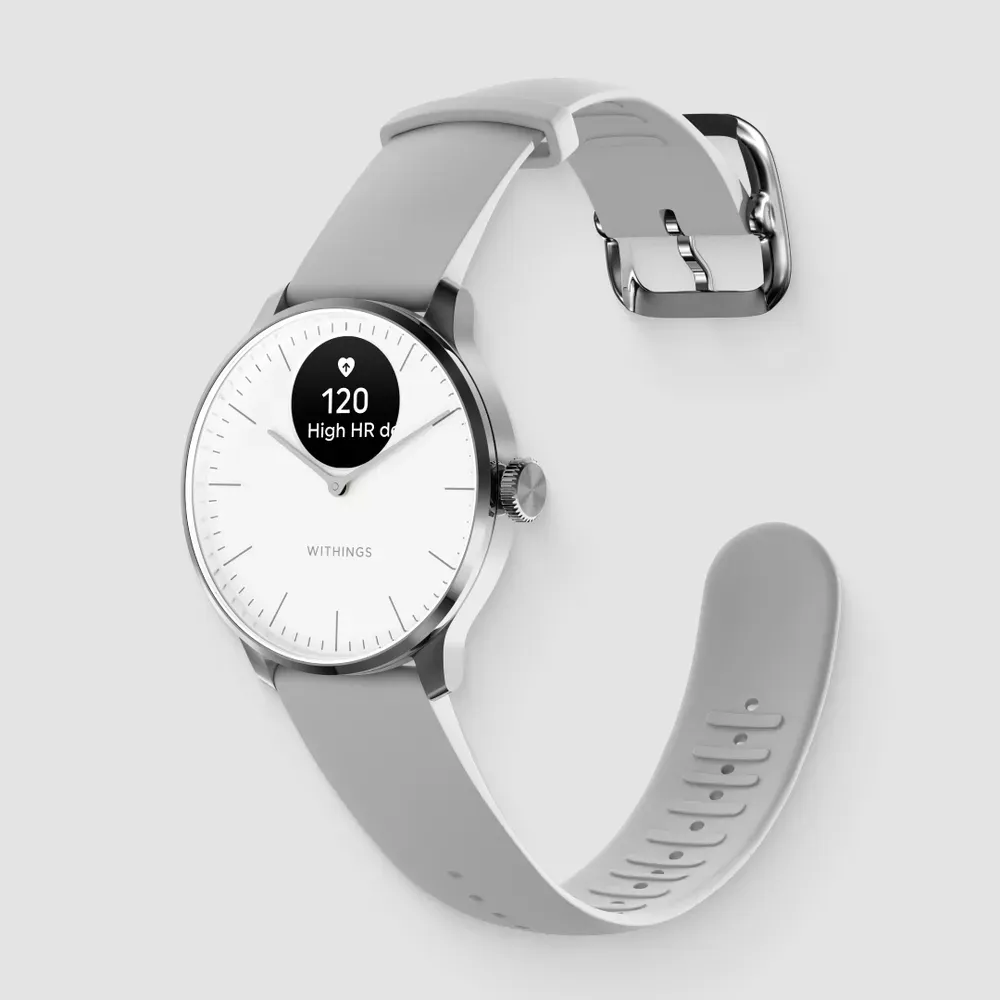 Withings Scanwatch Light 37mm -hybridiälykello, valkoinen