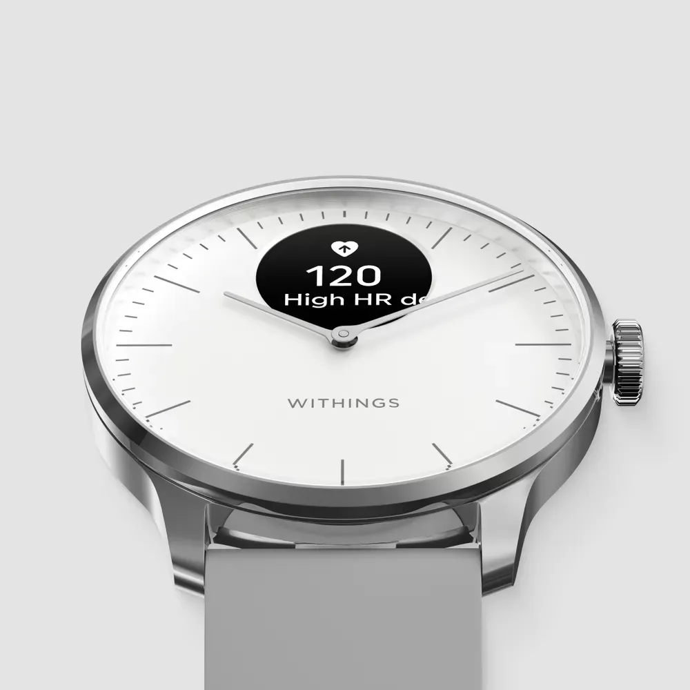 Withings Scanwatch Light 37mm -hybridiälykello, valkoinen