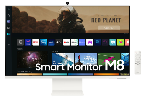Samsung 32&quot; Smart Monitor M8 LS32BM801UU 4K UHD, USB-C, VA -n&auml;ytt&ouml;, Valkoinen