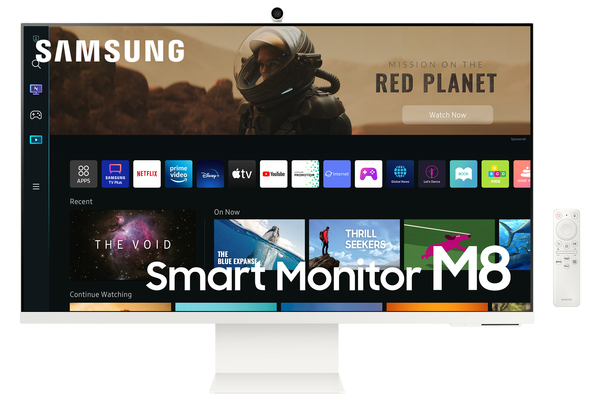 Samsung 32&quot; Smart Monitor M8 LS32BM801UU 4K UHD, USB-C, VA -n&auml;ytt&ouml;, Valkoinen