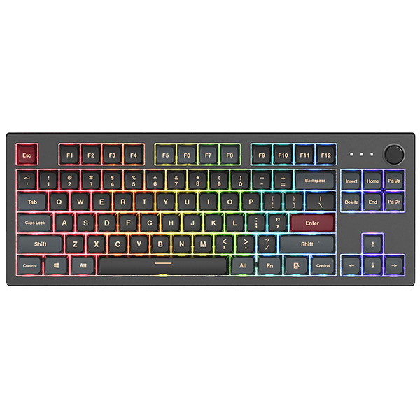 Montech MKey MK87DY-NOR Mechanical Ergonomic Gaming Keyboard, Black