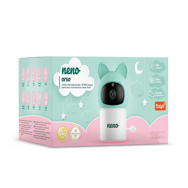 Neno WIFIOrso Wi-Fi-babyvakt, vit/gr&ouml;n