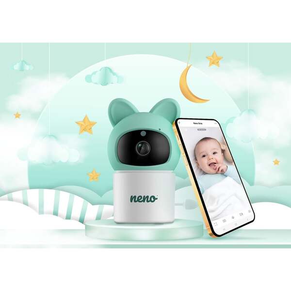Neno WIFIOrso Wi-Fi-babyvakt, vit/gr&ouml;n