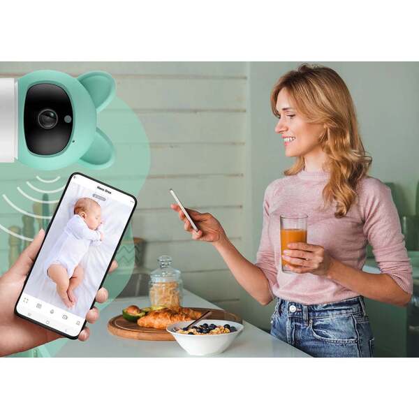 Neno WIFIOrso Wi-Fi-babyvakt, vit/gr&ouml;n