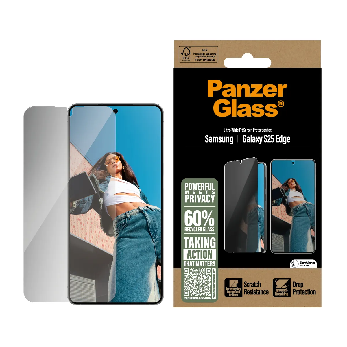PANZERGLASS SAMSUNG GALAXY - S25 EDGE UWF PRIVACY