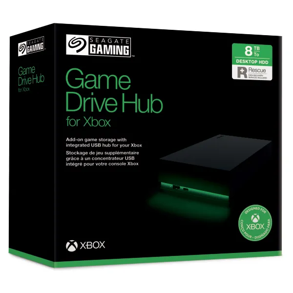 Seagate Xbox Game Drive 8TB - External HDD, Black