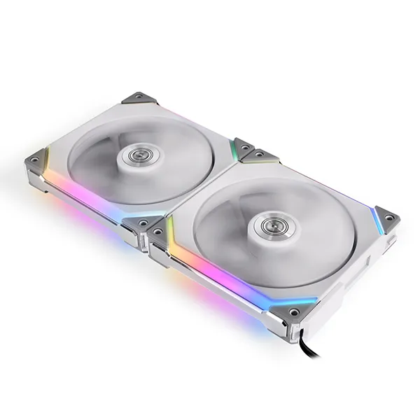 LIAN LI UNI FAN SL140 140 mm RGB PWM Case Fan 2-Pack with Controller, White