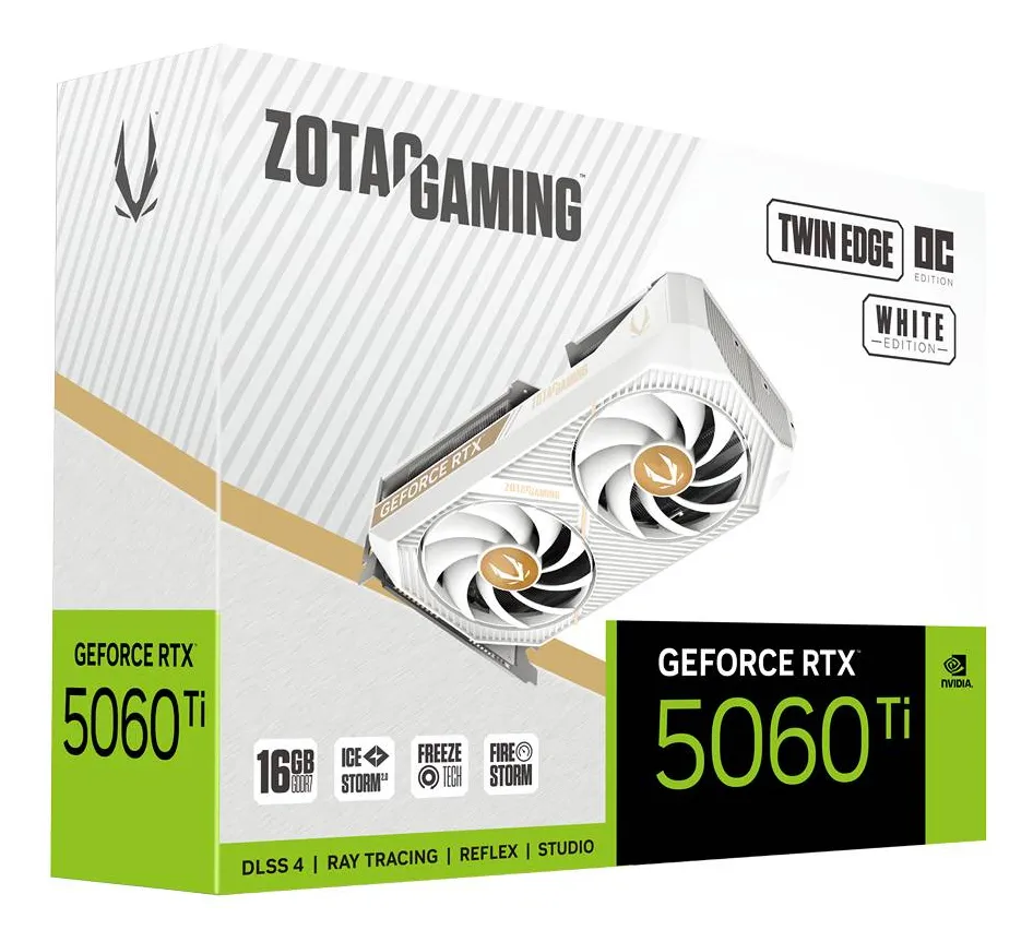 ZOTAC GeForce RTX 5060 Ti Twin Edge White 16GB OC Graphics Card