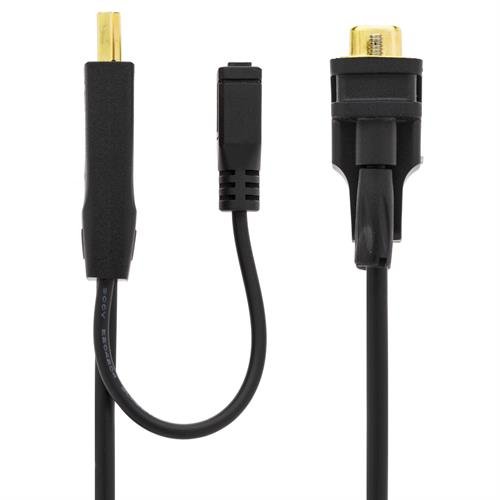 DELTACO PRIME HDMI - VGA-kaapeli, 19-pin ur - 15-pin ur, 1m, musta