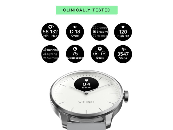 Withings ScanWatch Light 37mm smartklocka, pearl white