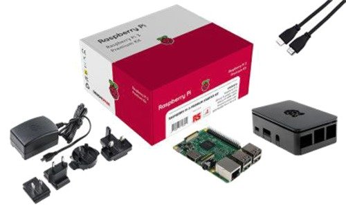Raspberry Pi 3 B+ Premium kit, Raspberry Pi 3 B+, str&ouml;madapter m.m.