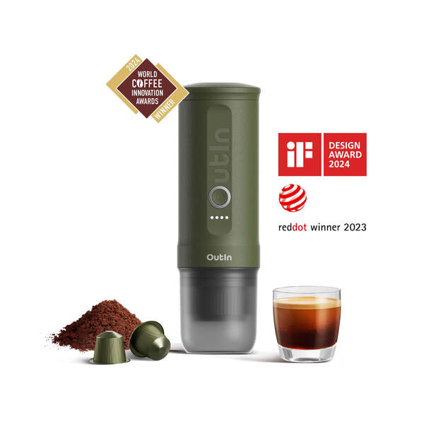 OutIn Nano Portable - espresso maker, Forest Green