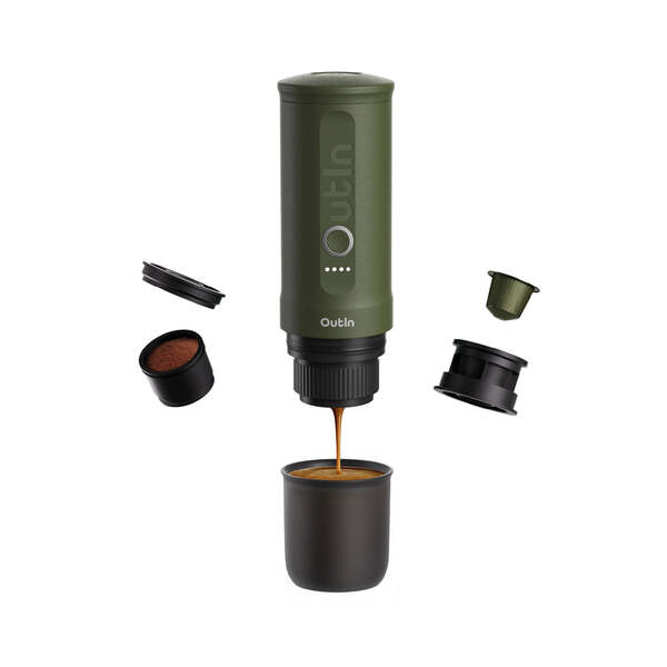 OutIn Nano Portable - espresso maker, Forest Green