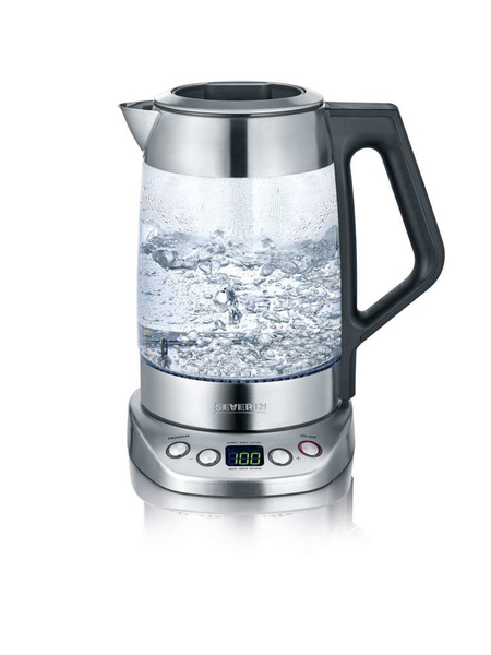 Severin WK 3479 kettle, 1.7L, 3000W, Glass / stainless steel
