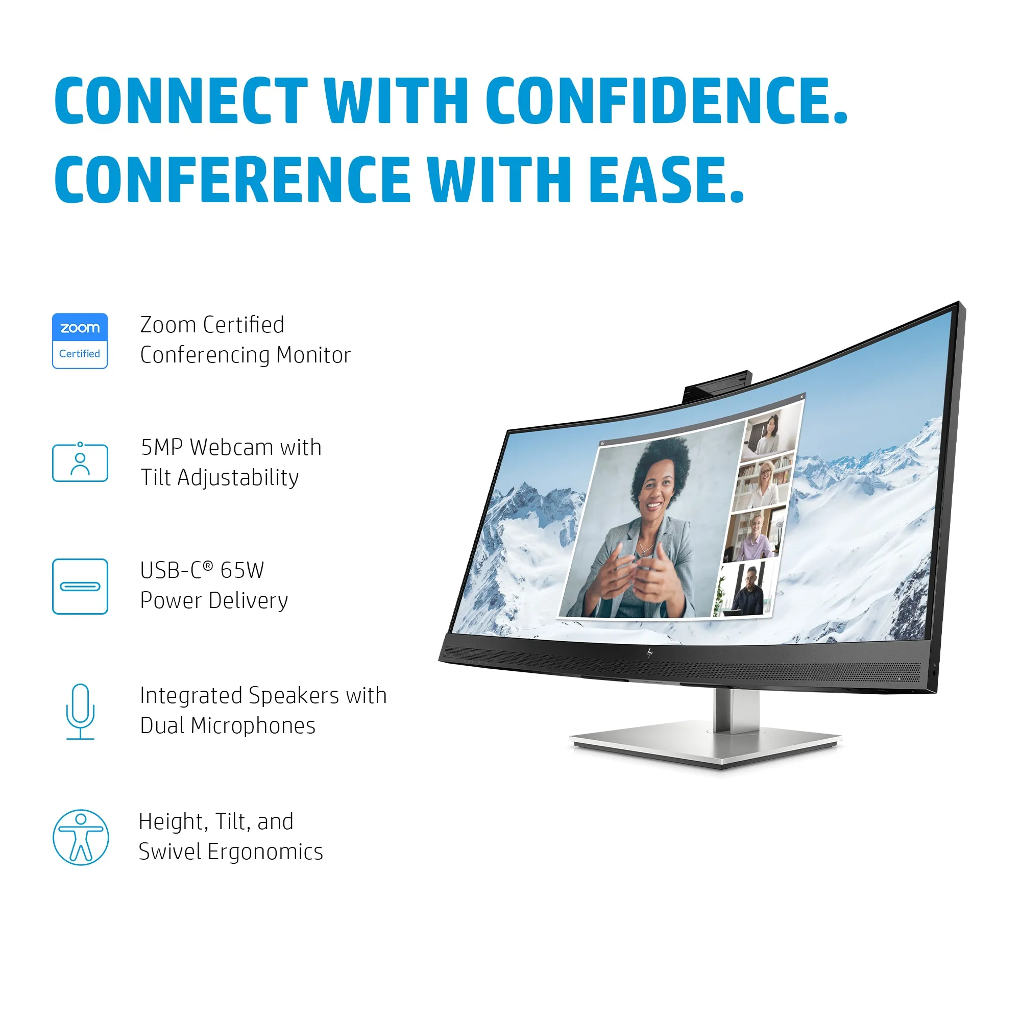 HP 34&quot; E34m G4 Conferencing, UWQHD, VA - curved monitor