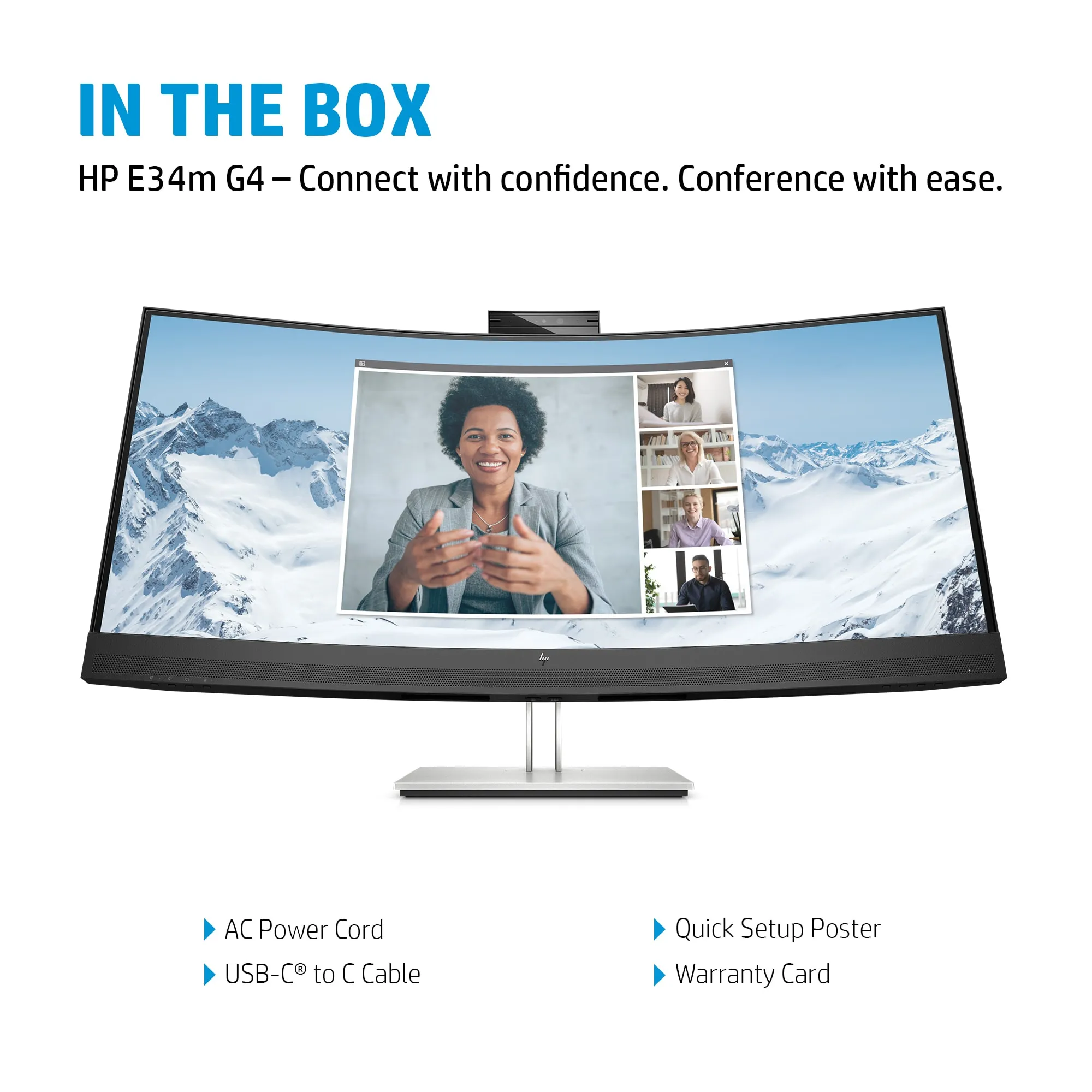 HP 34&quot; E34m G4 Conferencing, UWQHD, VA - curved monitor