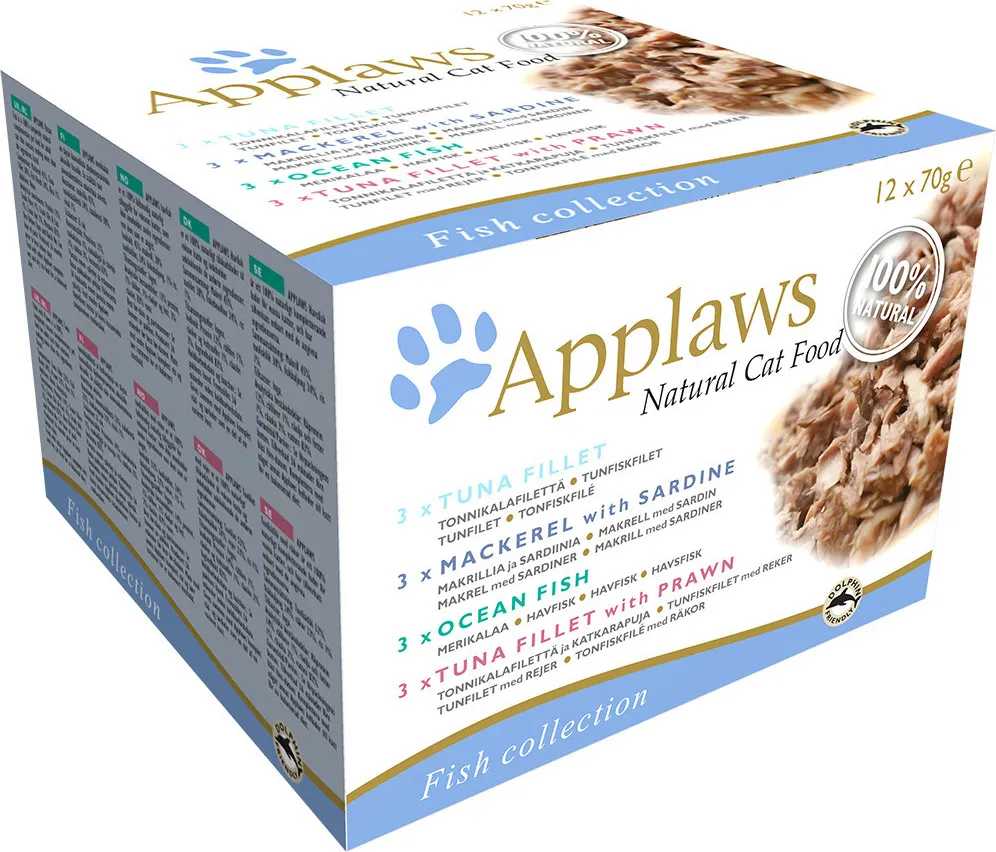 Applaws Fish Selection in Broth Multipack, Wet food for cats, Adult, 12 x 70g