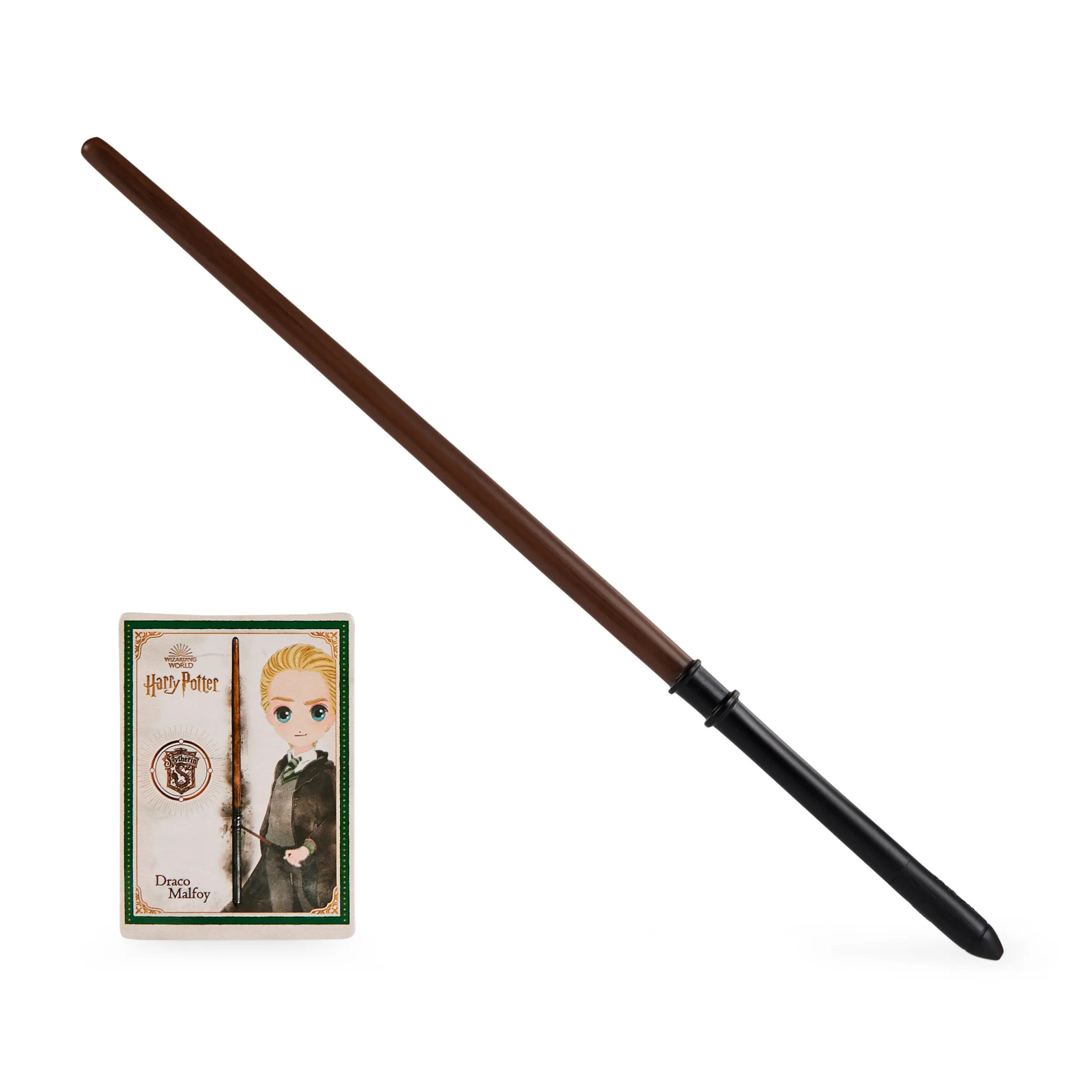 Spin Master Wizarding World Harry Potter Draco Malfoy Spellbinding Wand Role Play (Brown/Black with Spell Card)