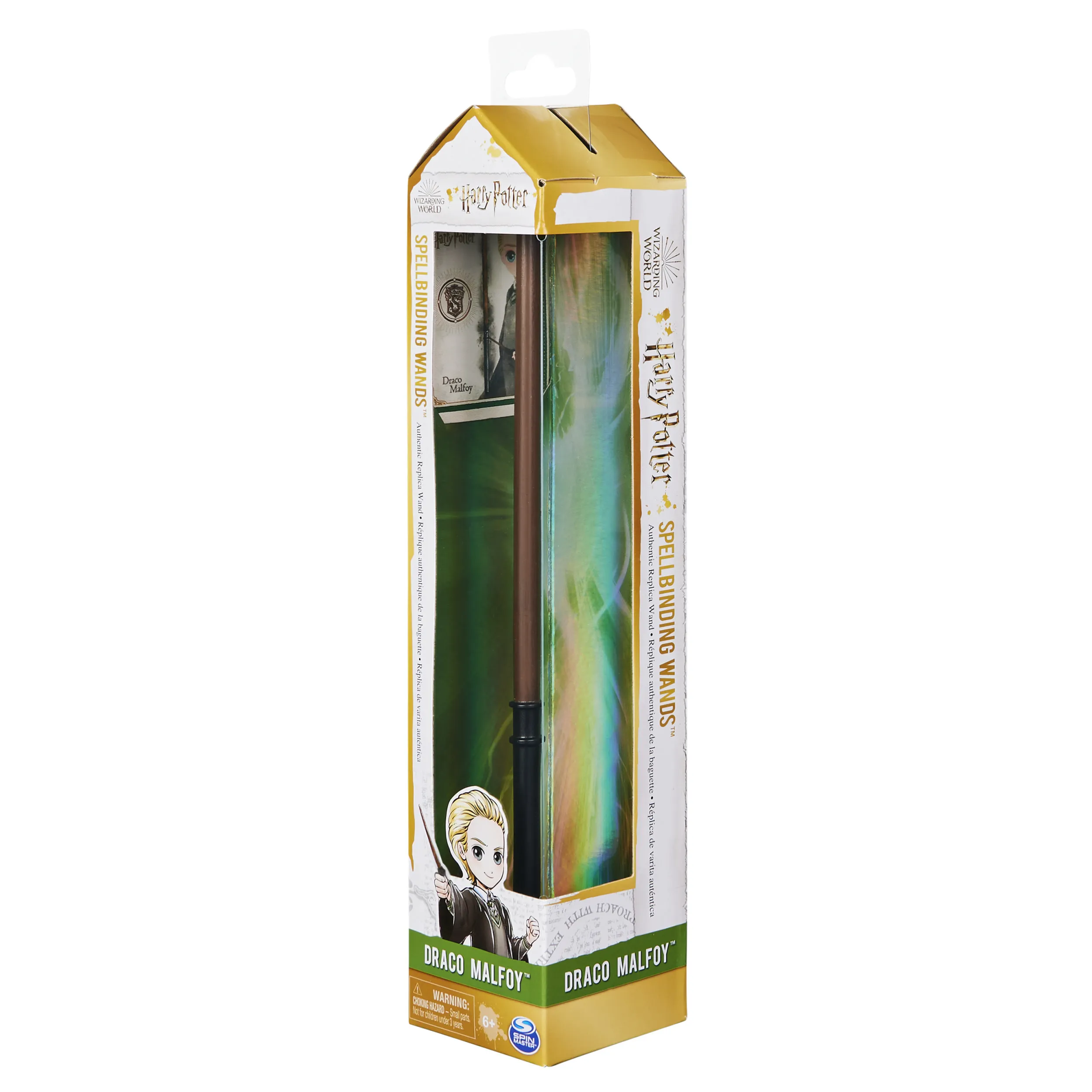 Spin Master Wizarding World Harry Potter Draco Malfoy Spellbinding Wand Role Play (Brown/Black with Spell Card)