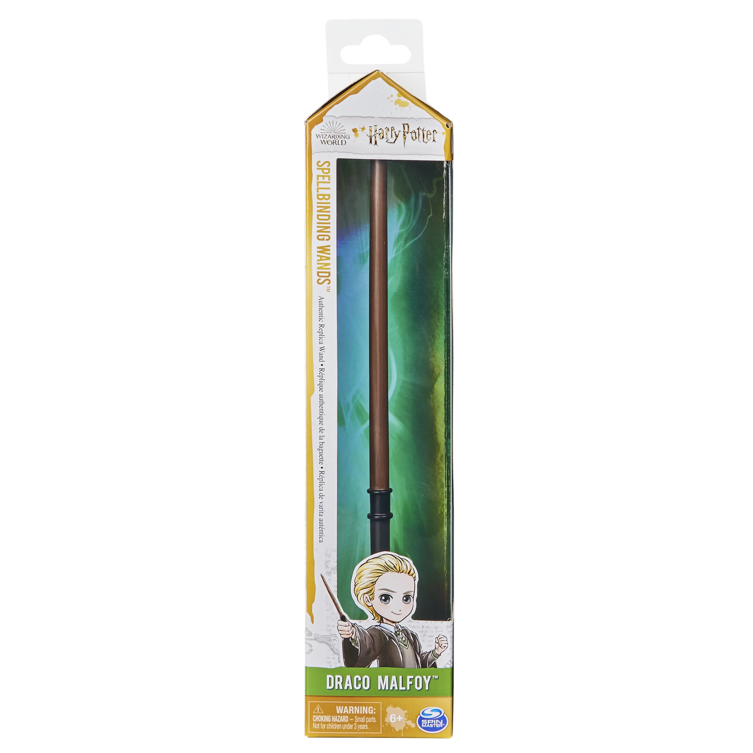 Spin Master Wizarding World Harry Potter Draco Malfoy Spellbinding Wand Role Play (Brown/Black with Spell Card)