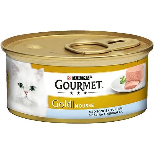 Purina Gourmet Gold Mousse with Tuna, V&aring;tfoder f&ouml;r katt, Adult, Senior, 85 g