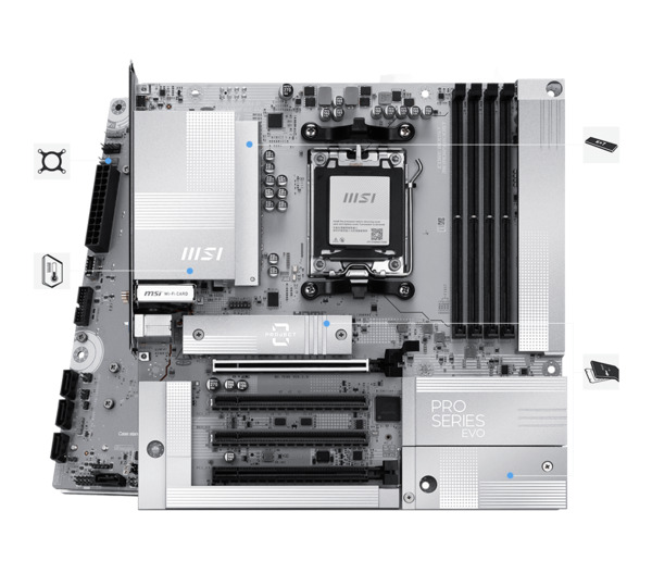 MSI PRO B840-S EVO WiFi 6E AM5 ATX Motherboard