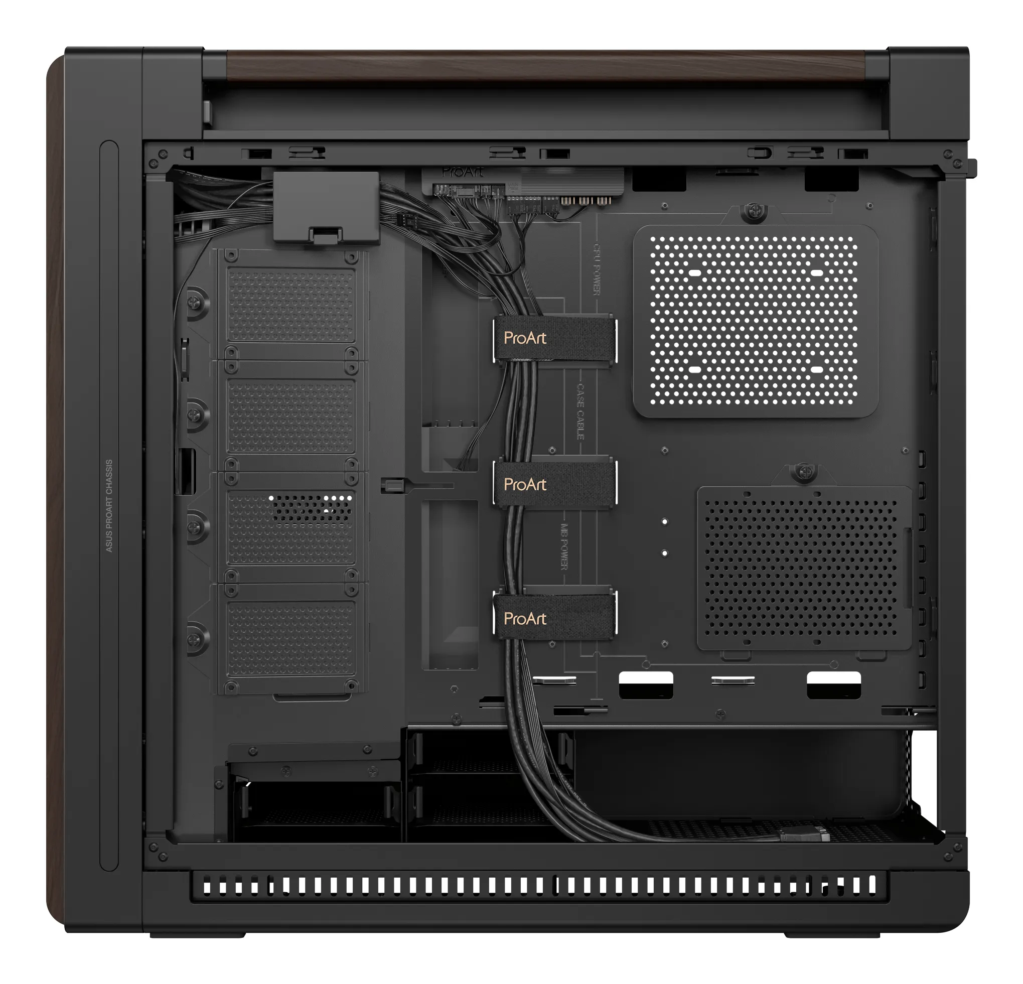 ASUS ProArt PA602 Wood Edition -miditornikotelo ikkunalla, musta, puu