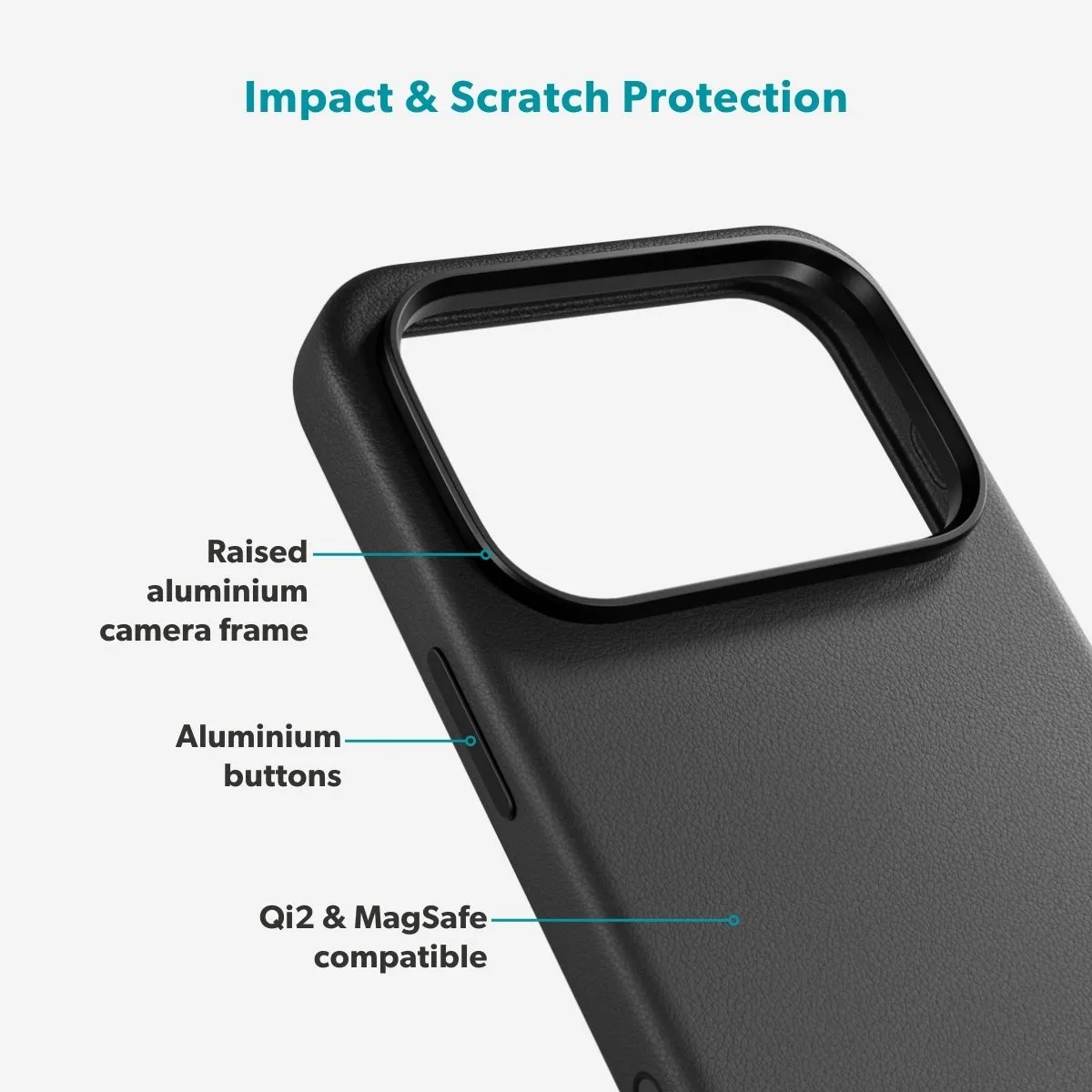 Epico Leather Pro Mag+ Case iPhone 17 Pro Qi2  &  MagSafe kompatibel, svart