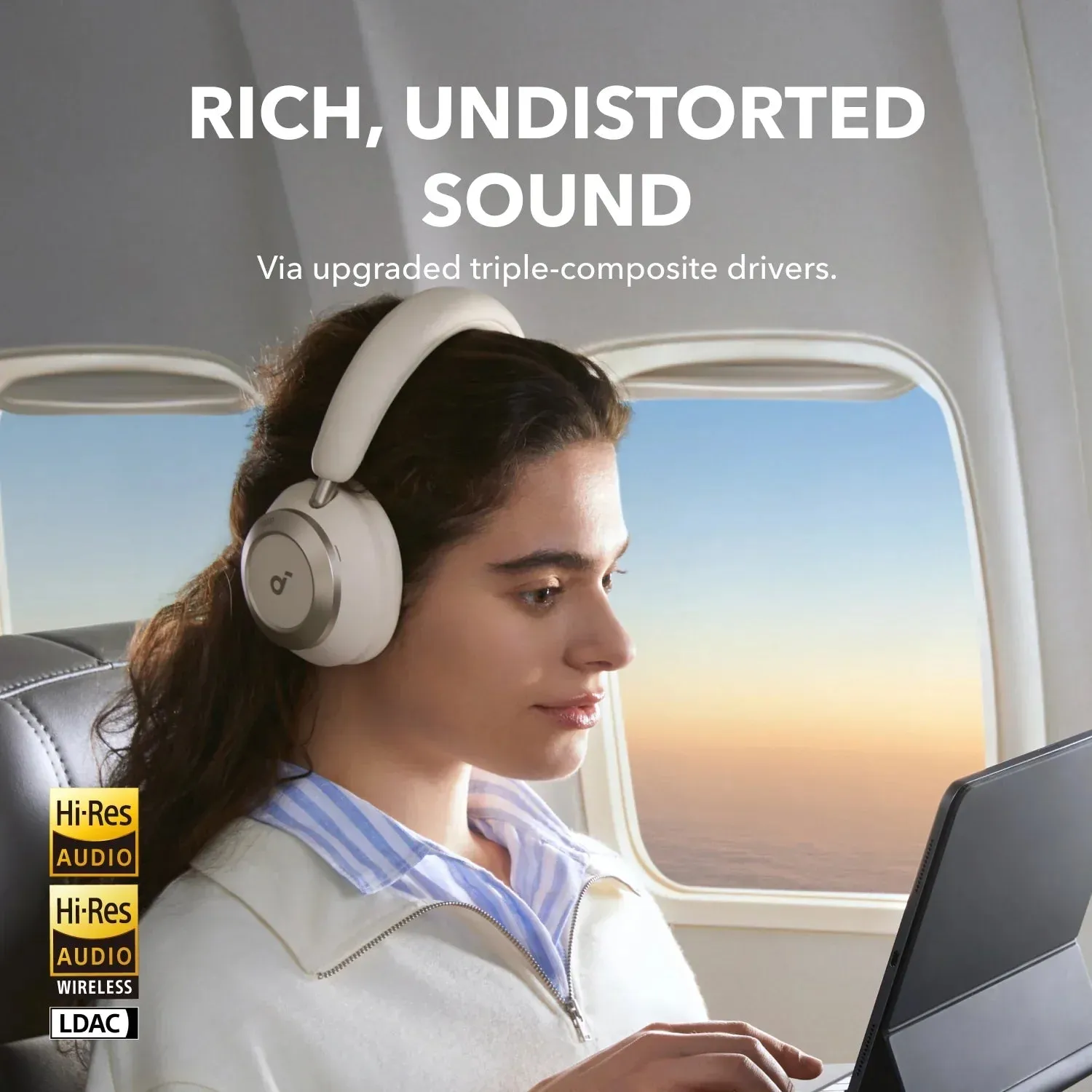 Anker Soundcore Space One Pro - wireless headphones, White