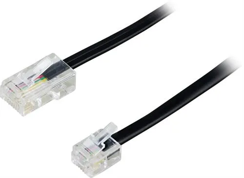 DELTACO modularkabel, 8P4C till 6P4C(RJ11), 1 m, svart
