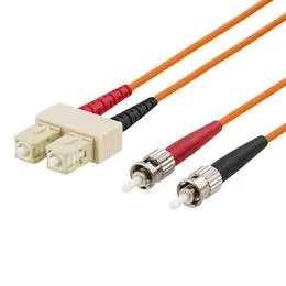 DELTACO fiberkablage ST - SC, duplex, multimode 1m