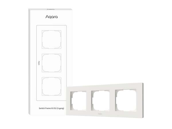 Aqara Switch Frame H2 (3-facks) - Str&ouml;mbrytarram, Vit