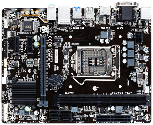 Gigabyte H110M-S2H-Gaming, mATX moderkort