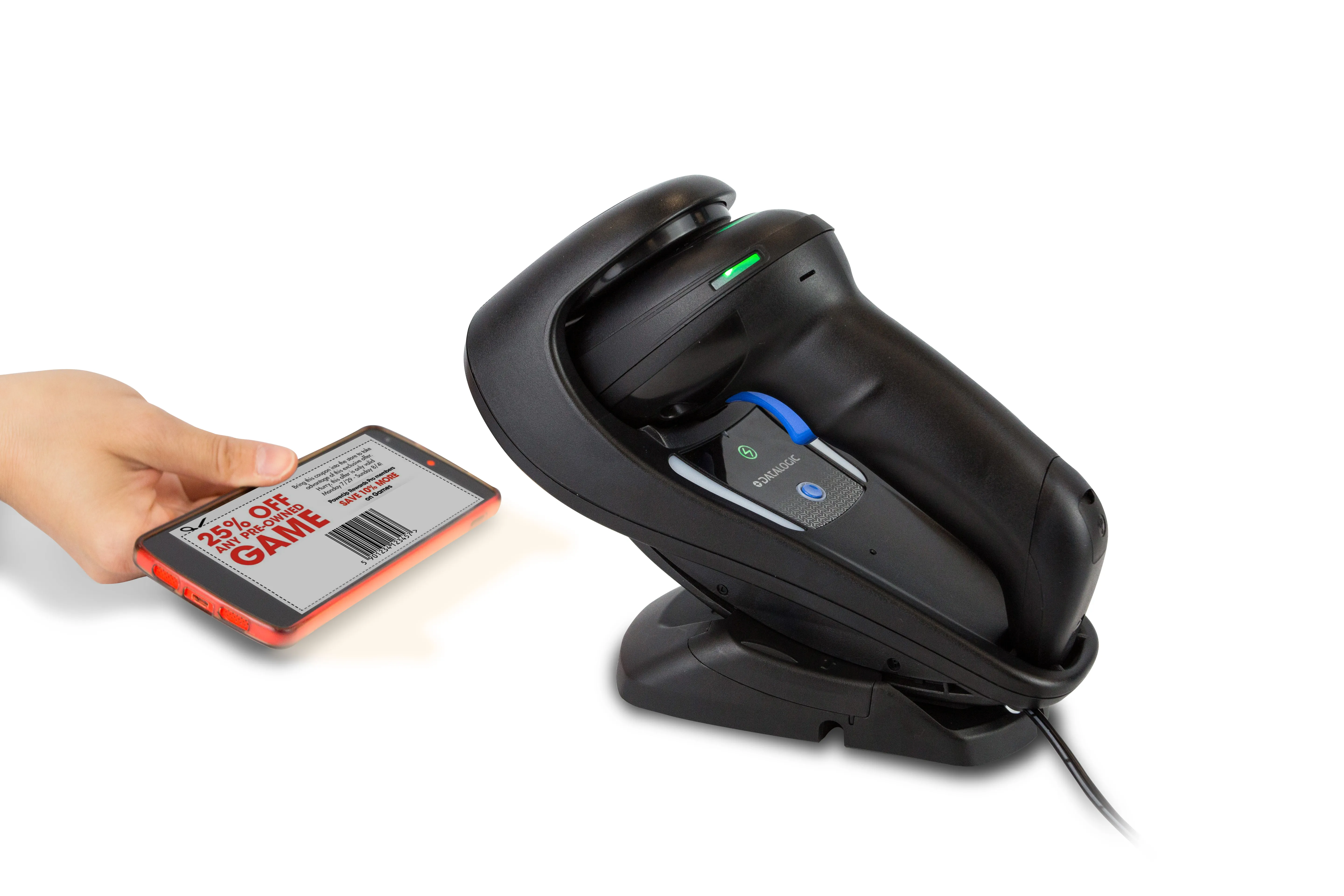Datalogic Gryphon GD4520, USB Kit, AIO Base, 2D, Black