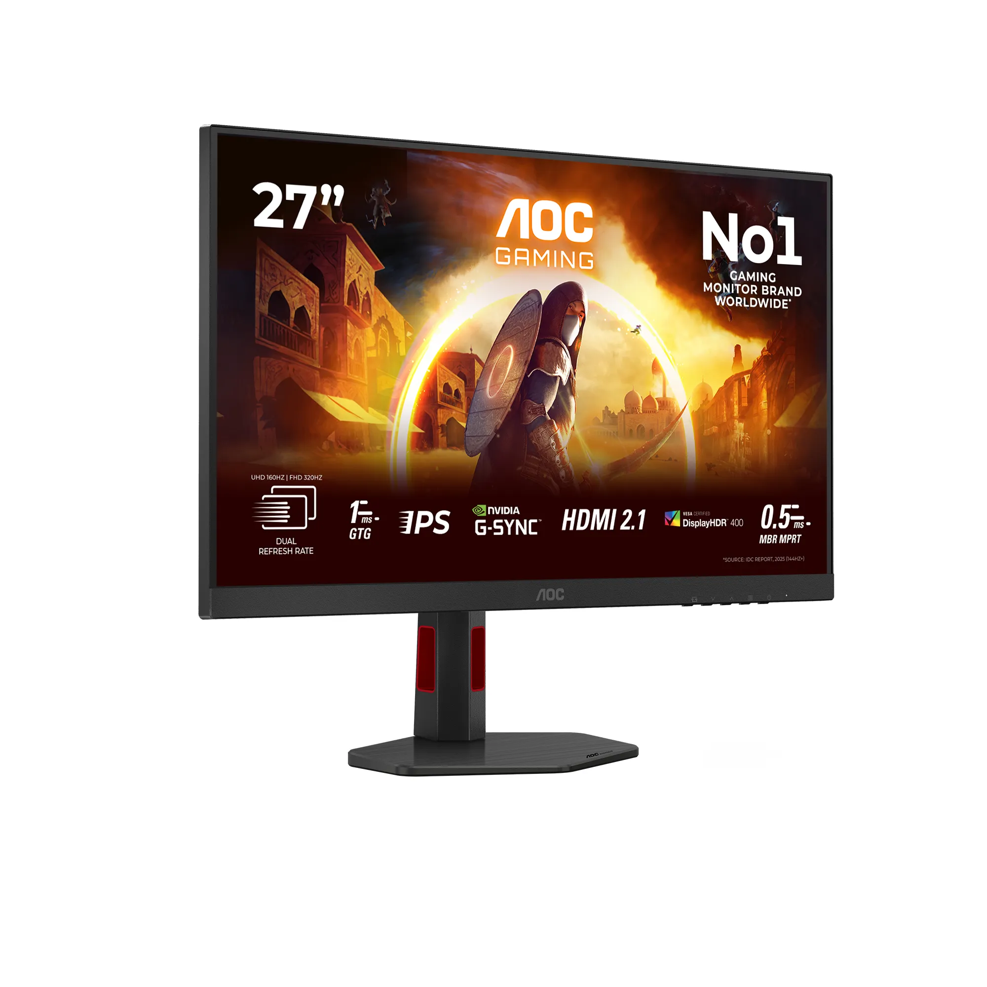 AOC U27G4R 27" 4K UHD, Fast IPS -pelin&auml;ytt&ouml;, USB hub