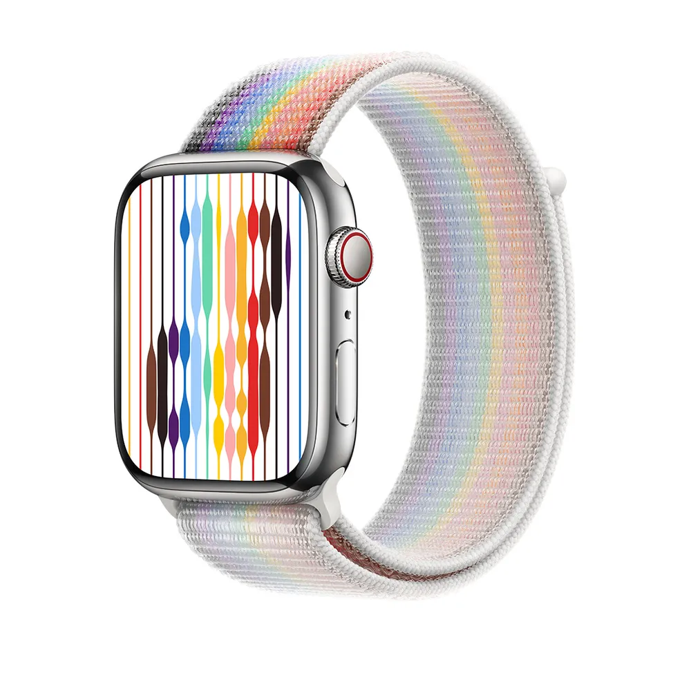 Apple Watch 45 mm Sport Loop -ranneke, Pride Edition
