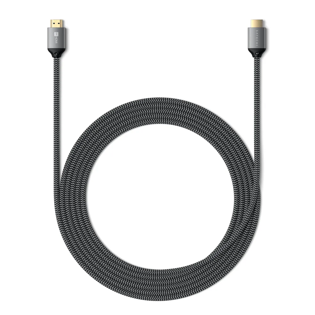 Satechi HDMI &ndash; HDMI 2.1 8K Ultra HD - kabel, 2m, Svart/Gr&aring;