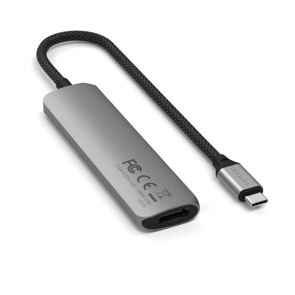Satechi 4-i-1 USB-C Slim Multiport Adapter 4K - rymdgr&aring;