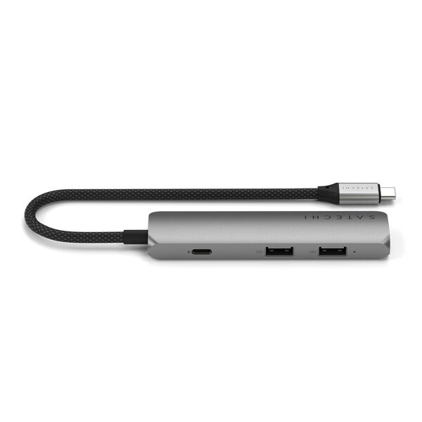 Satechi 4-i-1 USB-C Slim Multiport Adapter 4K - rymdgr&aring;