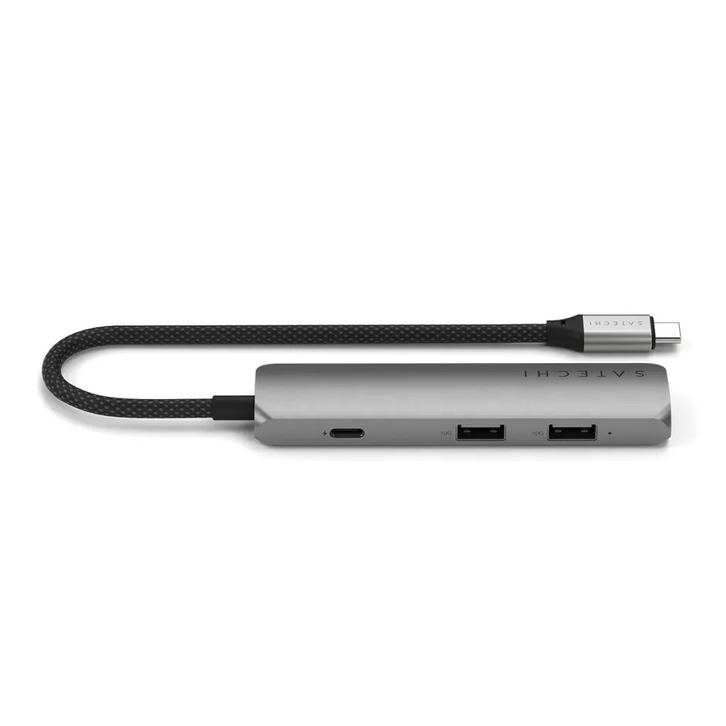 Satechi 4-i-1 USB-C Slim Multiport Adapter 4K - rymdgr&aring;
