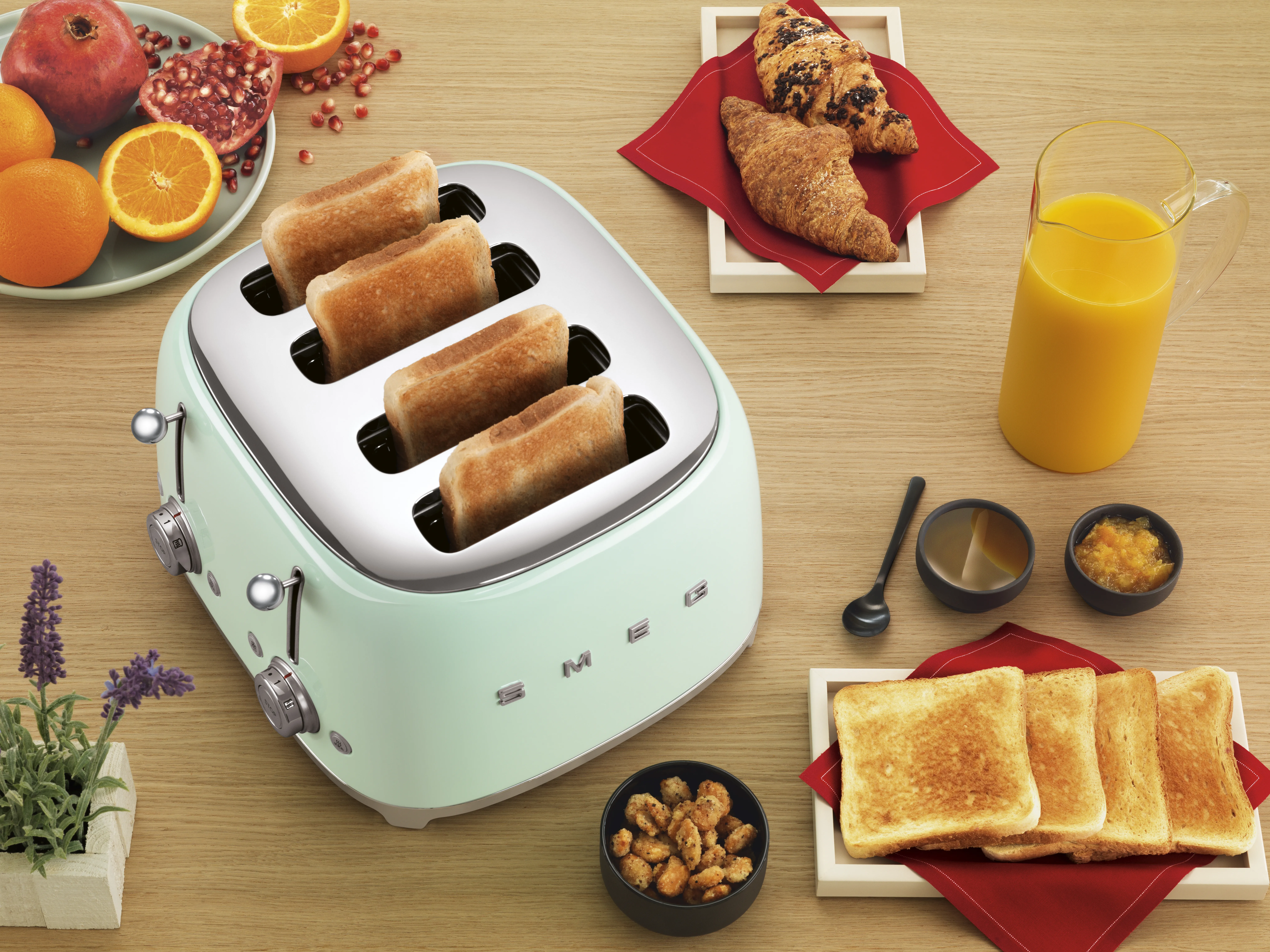 Smeg 50's Style - toaster, 4 slice(s),  Green