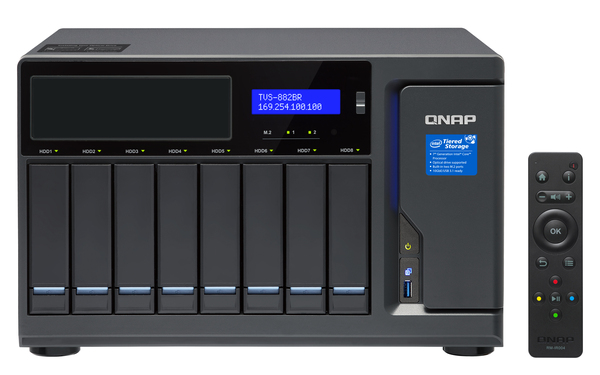 QNAP TVS-882BR-ODD-i7-32G 8-bay NAS 1 xBlu-ray optical drive bundlled Core i7-7700 3.6 GHz 32GB RAM 4-LAN iSCSI RAID