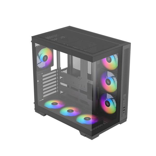 SAMA V52 Midi-Tower Case with window and RGB lighting, Black