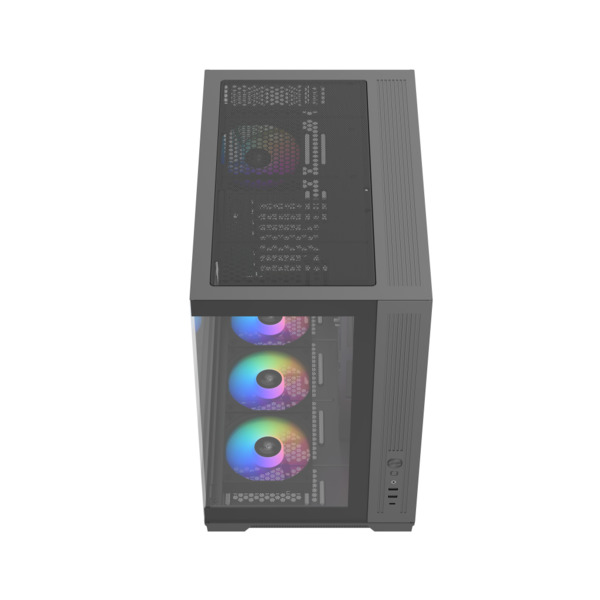SAMA V52 Midi-Tower Case with window and RGB lighting, Black