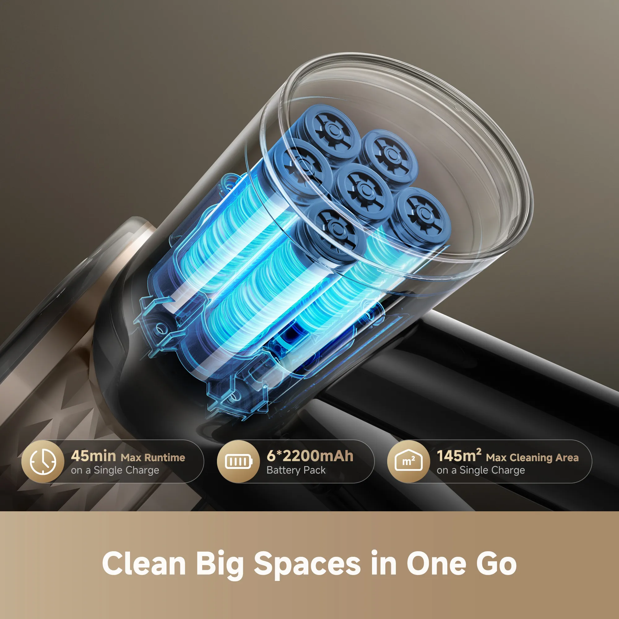 Dreame R10S AE 0.5 L Stick vacuum cleaner, Black, Gold