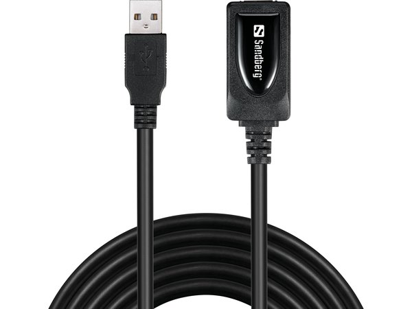 SANDBERG Extension USB2.0 AA 5m Active cable comprises an amplifier enabling USB connections exceding 5 meters 197 inches