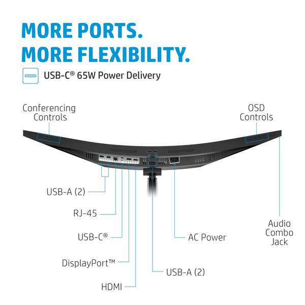 HP 34&quot; E34m G4 Conferencing, UWQHD, VA - curved sk&auml;rm