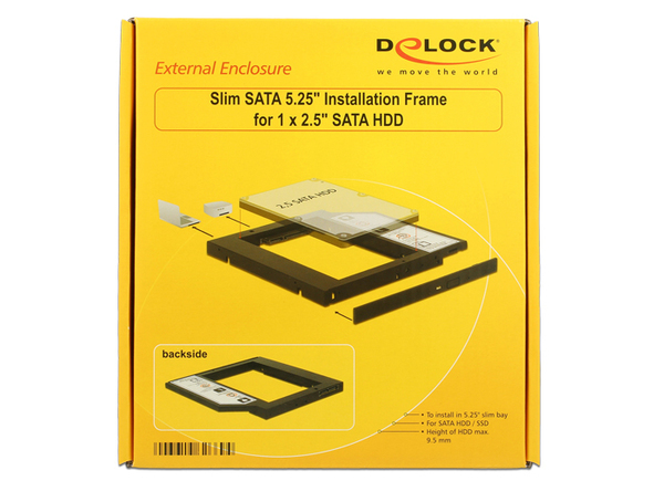 (Bargains) Delock Slim SATA 5.25" Installation Frame for 1 x 2.5" SATA HDD up to 9.5 mm