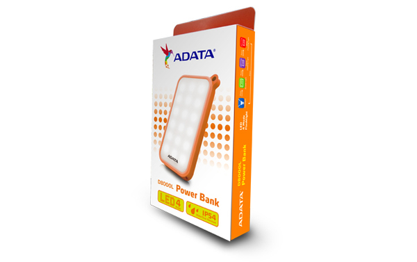 ADATA 8000mAh Power Bank 4-mode LED ORANGE