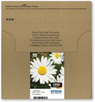 Epson 18 Easy Mail Packaging - 4 pakettia - musta, keltainen, sinivihre&auml;, magenta - alkuper&auml;inen - laatikko - mustepatruuna malleihin Expression Home XP-212, 21